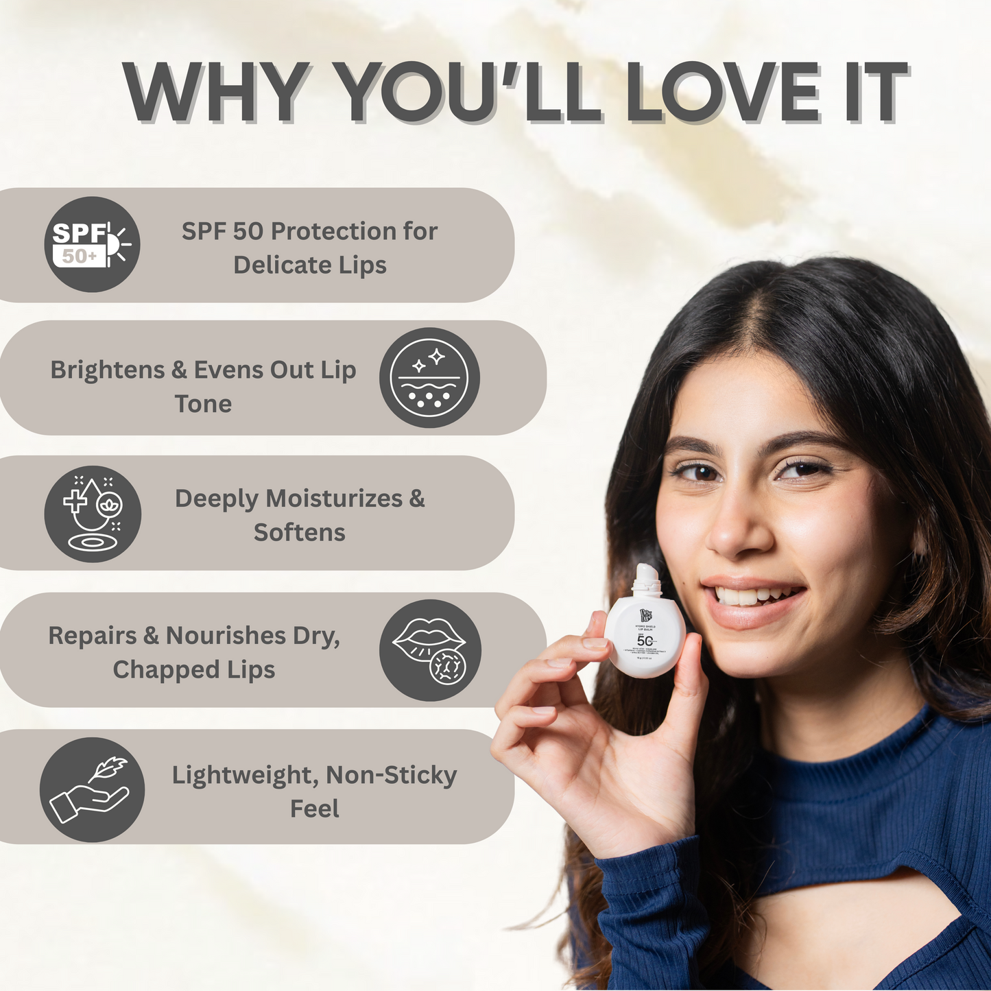 HydroShield Lip Balm with SPF 50 , PA ++++